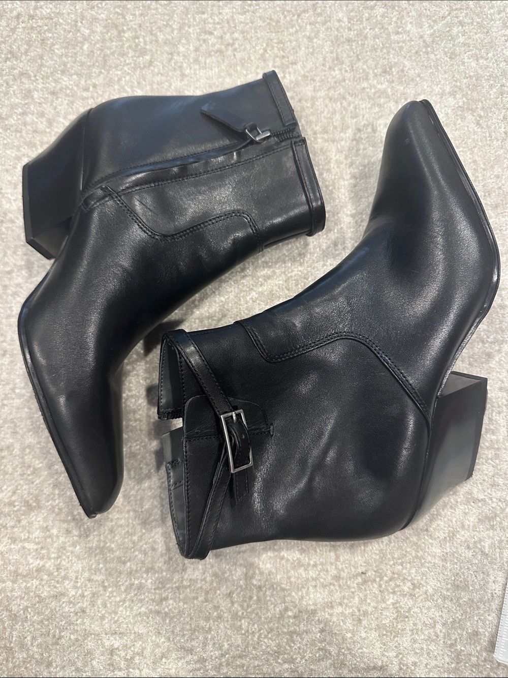 Franco Sarto Black Leather Ankle Booties